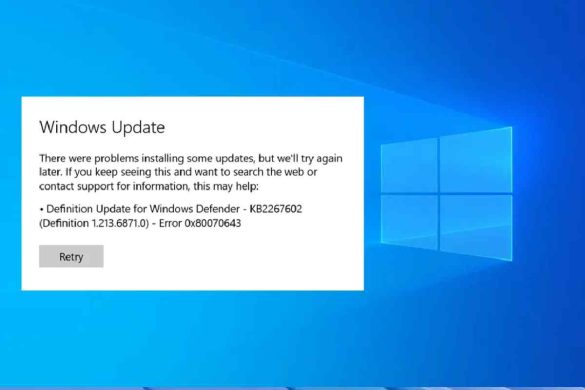 Windows Update Error 0x80070643